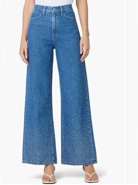 NWT Joes Jeans High Waist Wide Leg Crystal Embellished Jeans Waist 29
